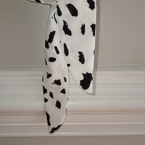 Animal Print Black & White Short Sleeve Blouse Size XXL 100% Polyester - Picture 5 of 11